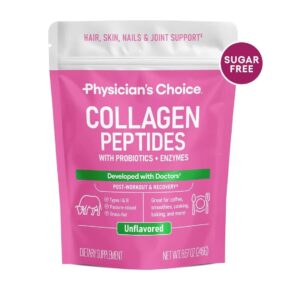 Poudre de peptides de collagène Physician's Choice – Cheveux, Peau et Articulations (Sans saveur)