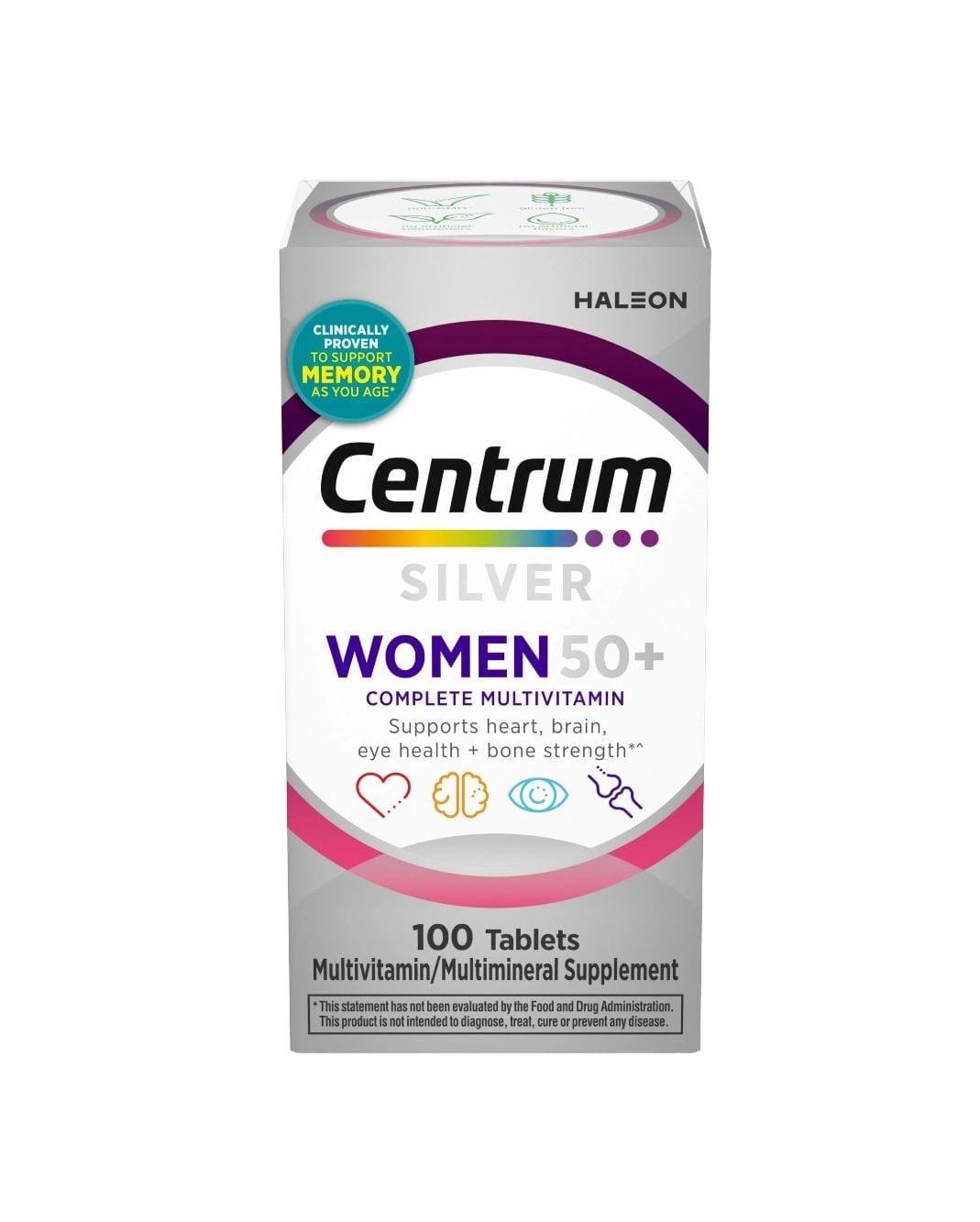 Centrum Silver – Multivitamines pour Femmes 50+ avec Vitamines B, C, D3 et E (100 comprimés)