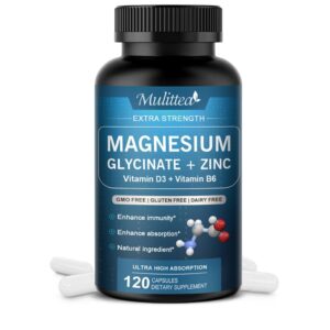 MAGNESIUM (GLYCINATE + ZINC) – Complexe Magnésium, Zinc, Vitamine D3 et B6 (120 capsules)