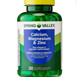 SPRING VALLEY Calcium - Magnesium - Zinc – avec Vitamine D3 (250 comprimés enrobés)