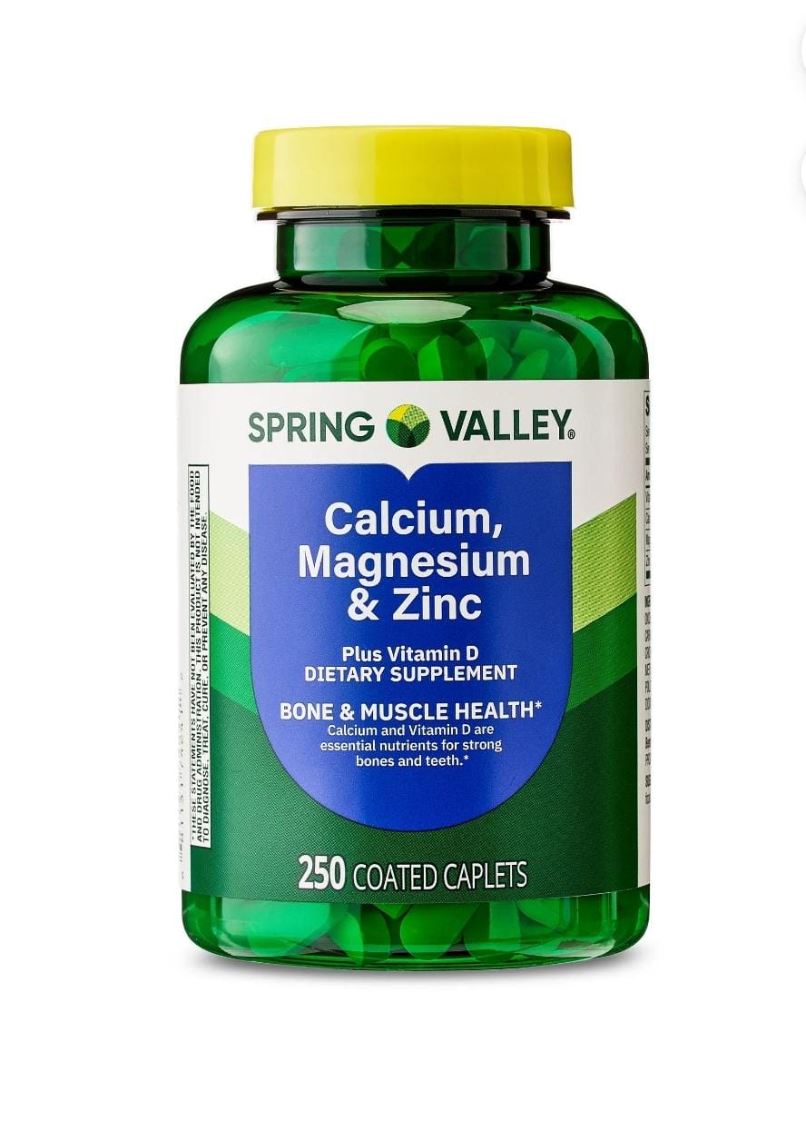 SPRING VALLEY Calcium - Magnesium - Zinc – avec Vitamine D3 (250 comprimés enrobés)